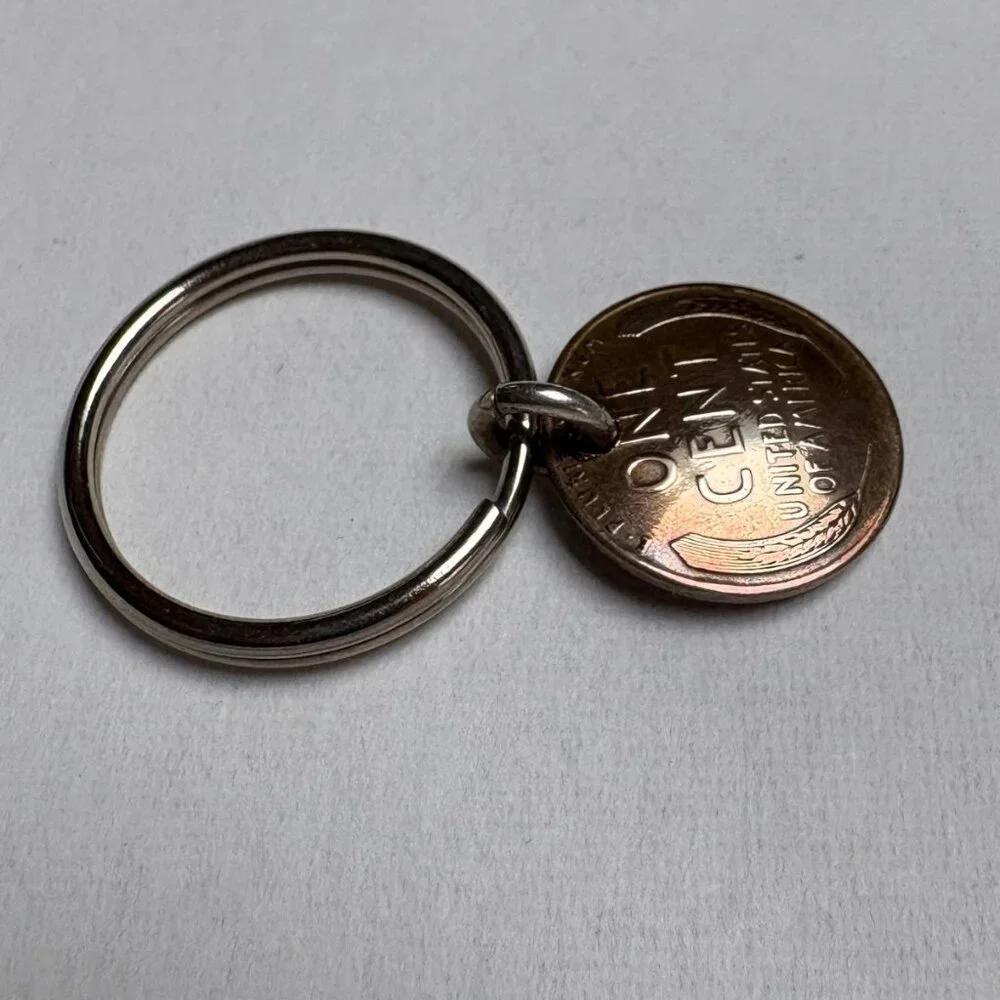 Made From Coins Wheat Penny Keyring – Handcrafted Artisan Design – NWOT